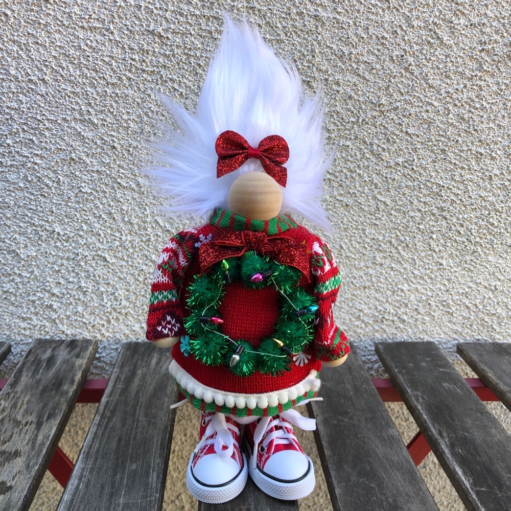 Ugly Christmas Sweater Gnome Red Xmas Wreath Lights Converse Sneaker Gift Guide